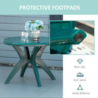 36.25" Round Plastic Patio Dining Table with Umbrella Hole