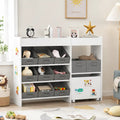 41.3" Kids Toy Storage Organizer with 11 Fabric Bins, Shelves and Mobile Cabinet