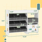 41.3" Kids Toy Storage Organizer with 11 Fabric Bins, Shelves and Mobile Cabinet