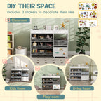 41.3" Kids Toy Storage Organizer with 11 Fabric Bins, Shelves and Mobile Cabinet