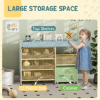 41.3" Kids Toy Storage Organizer with 11 Fabric Bins, Shelves and Mobile Cabinet