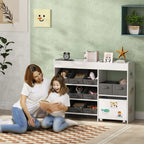 41.3" Kids Toy Storage Organizer with 11 Fabric Bins, Shelves and Mobile Cabinet