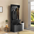 67" Entryway Hall Tree with Storage Bench and 4 Double Coat Hooks