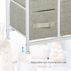 28" 7-Drawer Fabric Dresser Storage Tower with Metal Frame and Wood Top