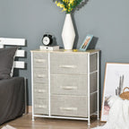 28" 7-Drawer Fabric Dresser Storage Tower with Metal Frame and Wood Top