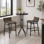 3-Piece 40" Bar-Height Outdoor Bistro Set with Tempered Glass Table and 2 Mesh Chairs