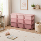 44.5" 3-Tier Kids Toy Storage Organizer with 9 Removable Bins