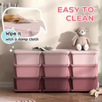 44.5" 3-Tier Kids Toy Storage Organizer with 9 Removable Bins