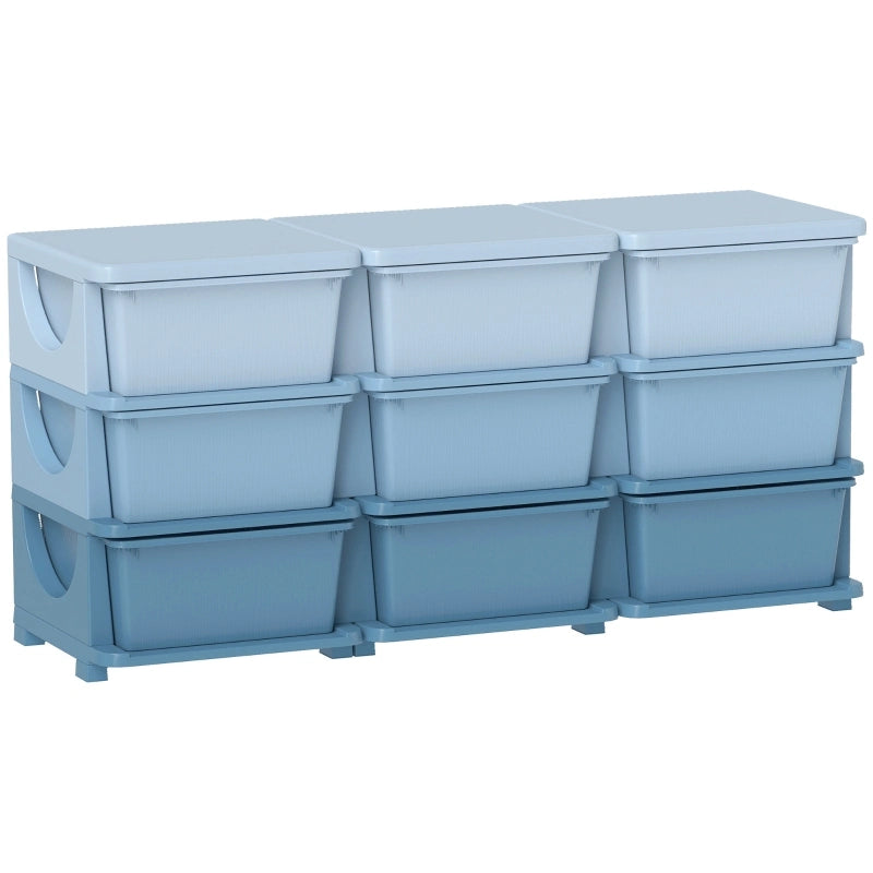 44.5" 3-Tier Kids Toy Storage Organizer with 9 Removable Bins