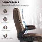 48" High-Back Executive Office Chair with Flip-Up Arms and Diamond-Tufted Upholstery