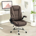 48" High-Back Executive Office Chair with Flip-Up Arms and Diamond-Tufted Upholstery