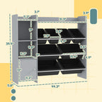 39.4" Kids Toy Storage Organizer with 8 Bins, 2 Cubbies and Drawer