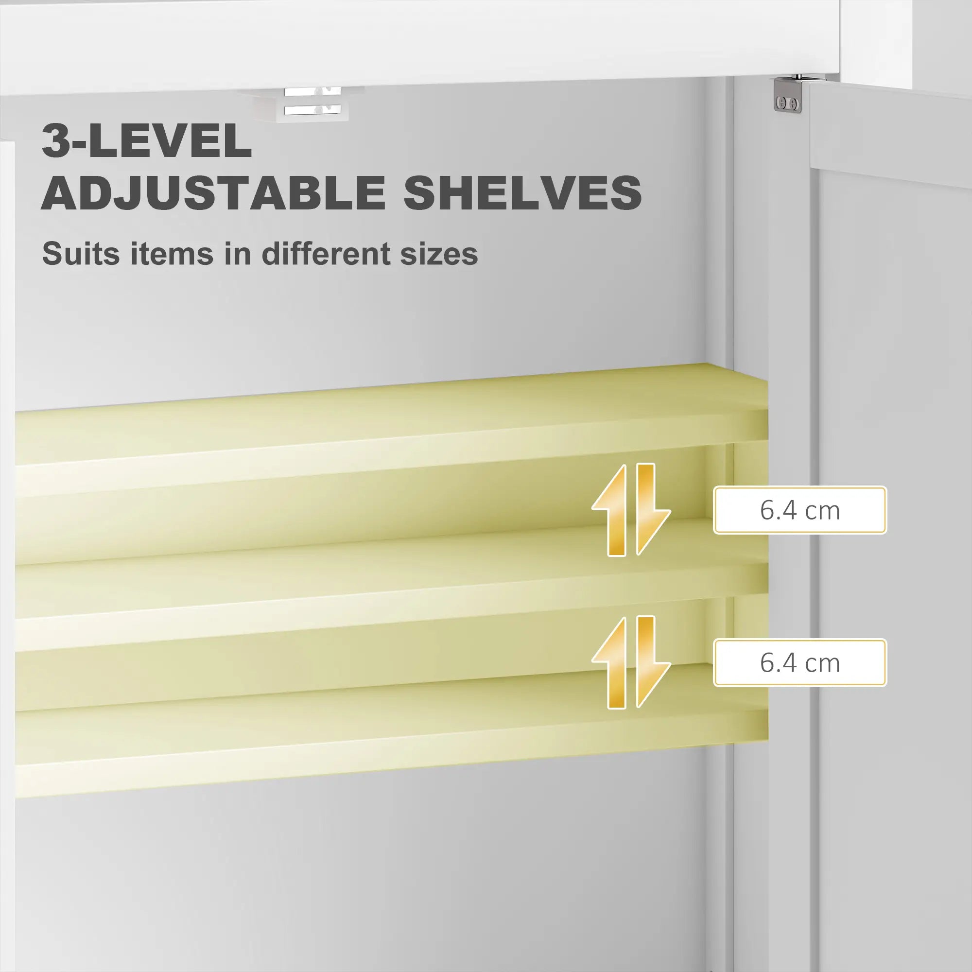 Wall-Mounted Bathroom Cabinet with Double Doors and 2 Adjustable Shelves