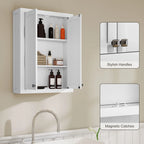 Wall-Mounted Bathroom Cabinet with Double Doors and 2 Adjustable Shelves