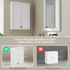 Wall-Mounted Bathroom Cabinet with Double Doors and 2 Adjustable Shelves