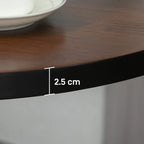 41.25" H Round Elm Wood Bar Table with 23.5" Top and Steel Pedestal Base