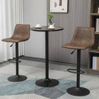 41.25" H Round Elm Wood Bar Table with 23.5" Top and Steel Pedestal Base