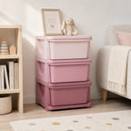 22.25" 3-Tier Kids Toy Storage Organizer with 3 Removable 16 L Drawers