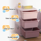 22.25" 3-Tier Kids Toy Storage Organizer with 3 Removable 16 L Drawers