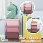 22.25" 3-Tier Kids Toy Storage Organizer with 3 Removable 16 L Drawers