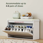 31.5" Shoe Storage Bench with Padded Seat and Flip-Drawer for Entryway