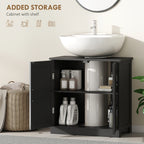 Under-Sink Bathroom Cabinet with Adjustable Shelf and Double Doors