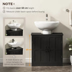 Under-Sink Bathroom Cabinet with Adjustable Shelf and Double Doors