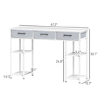 47.2" Computer Desk with 3 Fabric Drawers and Adjustable Storage Shelves