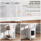 47.2" Computer Desk with 3 Fabric Drawers and Adjustable Storage Shelves