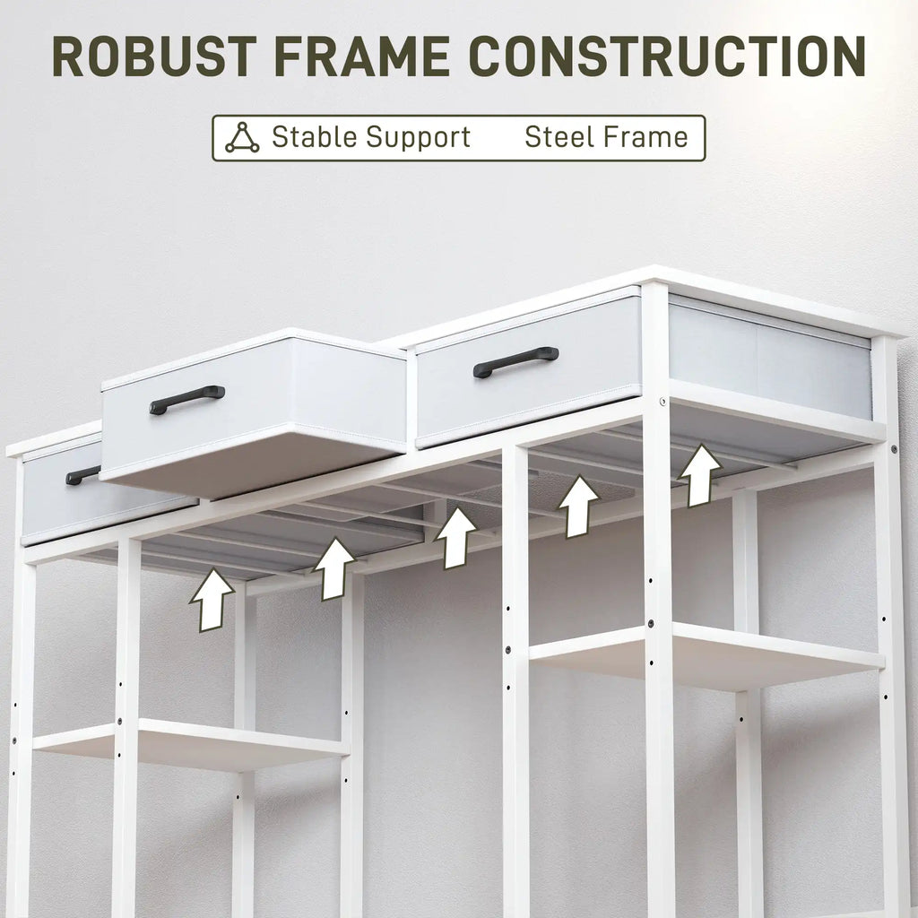 47.2" Computer Desk with 3 Fabric Drawers and Adjustable Storage Shelves