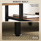 66.9" Reversible Computer Desk with 4-Tier Shelves and Raised Monitor Stand
