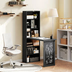 Space-Saving Wall-Mounted Fold-Out Desk with Storage Shelves and Chalkboard