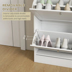 31.5" Slim Shoe Storage Cabinet with 2 Flip Drawers and Adjustable Shelves