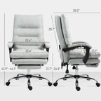 6-Point Heated Massage Office Chair with 135° Recline and Retractable Footrest