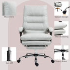 6-Point Heated Massage Office Chair with 135° Recline and Retractable Footrest