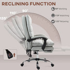 6-Point Heated Massage Office Chair with 135° Recline and Retractable Footrest
