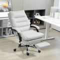 6-Point Heated Massage Office Chair with 135° Recline and Retractable Footrest