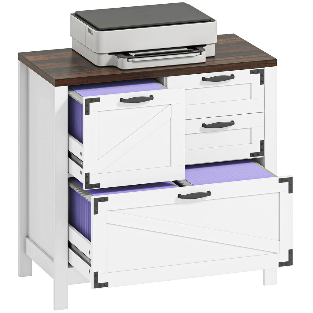 30.3" Farmhouse Lateral Filing Cabinet with 4 Drawers for Letter, A4 and Legal Files