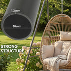 72" Hammock Chair Stand with 3 Hanging Rings, 2 Carabiners and Anti-Slip Foot Pads