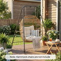 72" Hammock Chair Stand with 3 Hanging Rings, 2 Carabiners and Anti-Slip Foot Pads