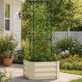 73.5" Galvanized Steel Raised Garden Bed with Tomato Trellis Cage