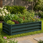 47.25" Galvanized Steel Raised Garden Bed with Open Bottom