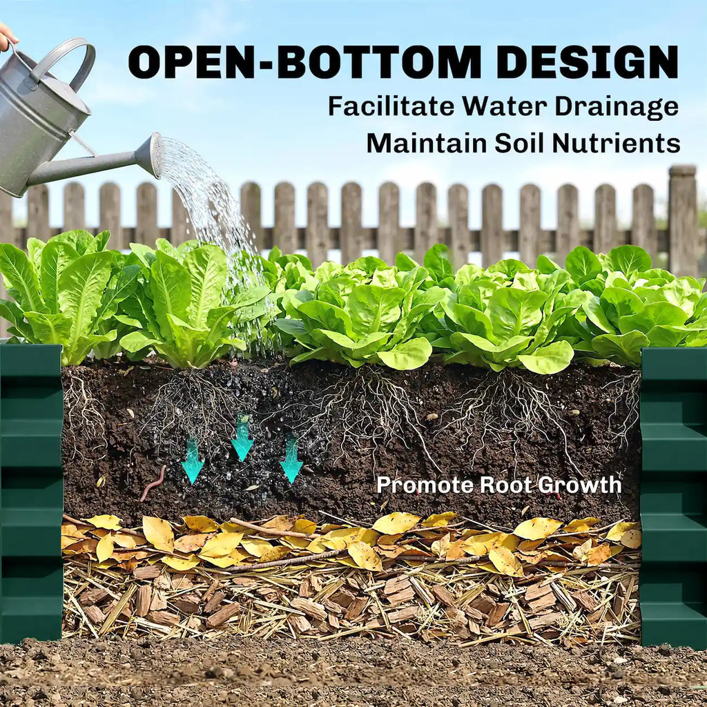 47.25" Galvanized Steel Raised Garden Bed with Open Bottom