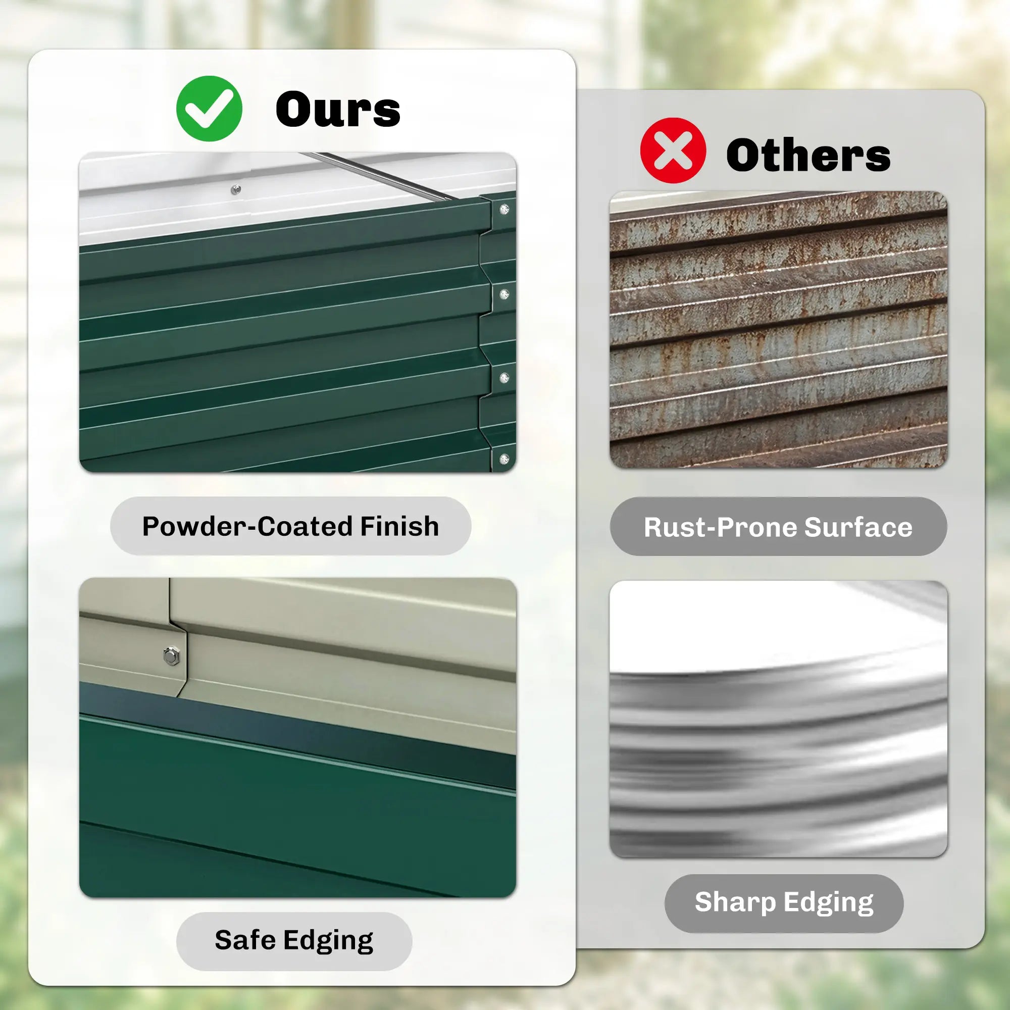 47.25" Galvanized Steel Raised Garden Bed with Open Bottom