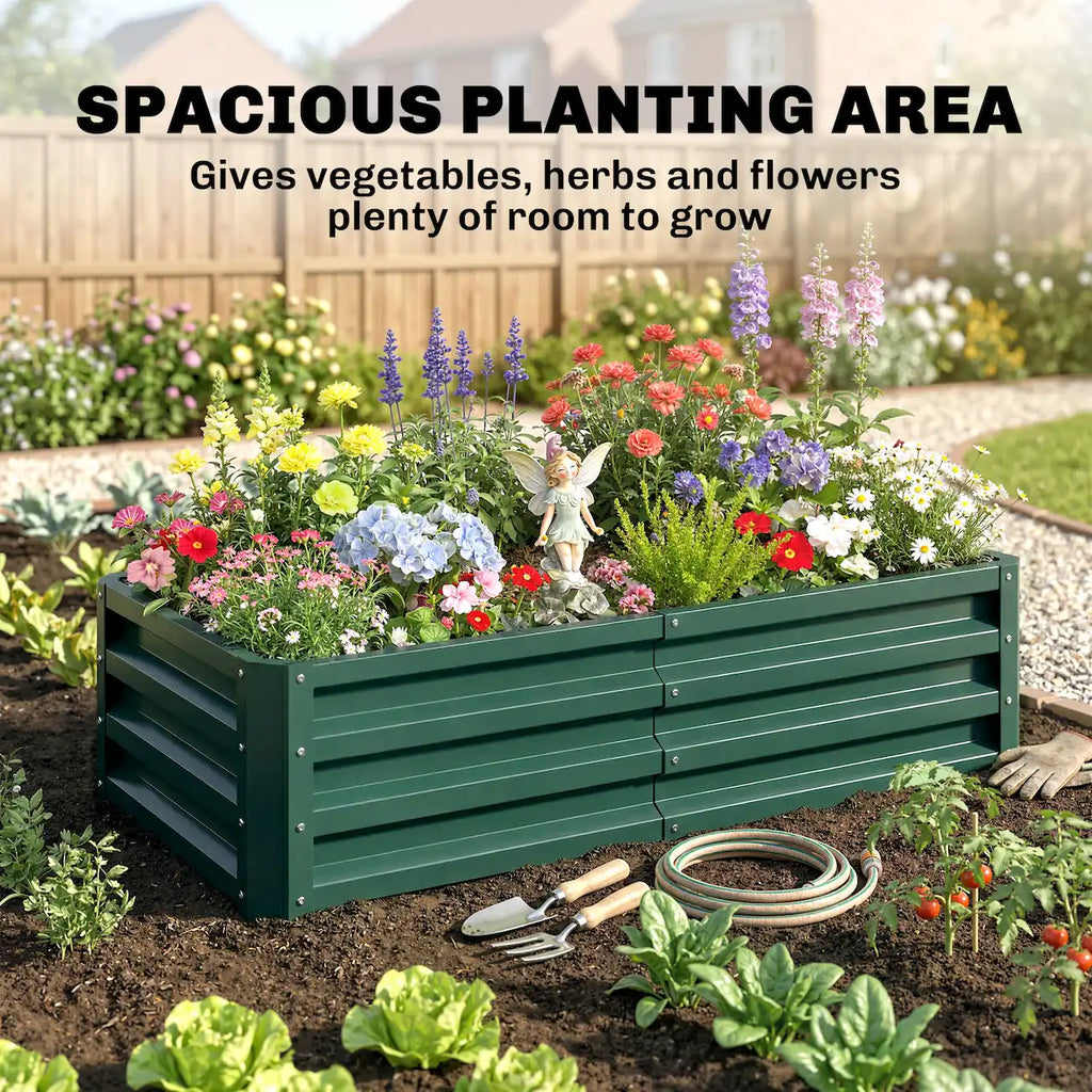 47.25" Galvanized Steel Raised Garden Bed with Open Bottom