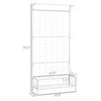 74.2" Tall Metal Plant Stand with Trellis, Hanging Bar and Bottom Shelf