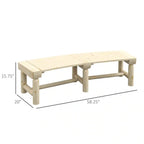 58.25" Semicircular Fir Wood Tree Bench for Patio and Garden