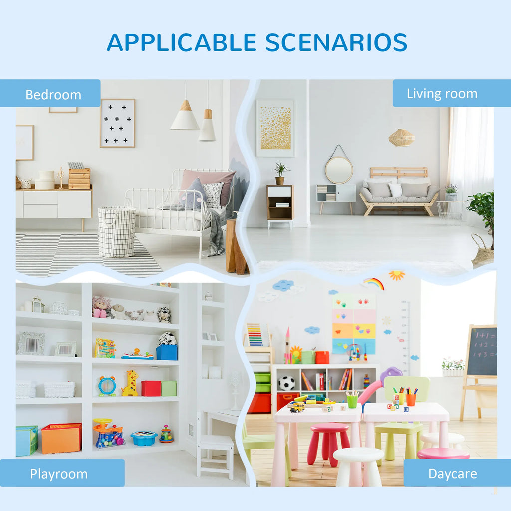 61" House-Shaped Kids Toy Storage Organizer with 4 Removable Bins, Cabinets and 4-Tier Shelves
