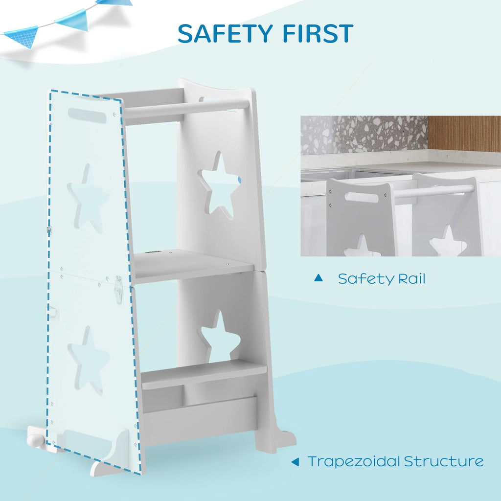 2-in-1 Toddler Learning Tower and Table Set