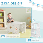 2-in-1 Toddler Learning Tower and Table Set